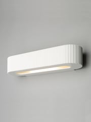 BHS White Getxo Paintable Plaster Wall Uplighter - Image 5 of 7