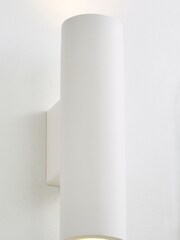 BHS White Carmona Up Down Paintable Plaster Wall Light - Image 1 of 3