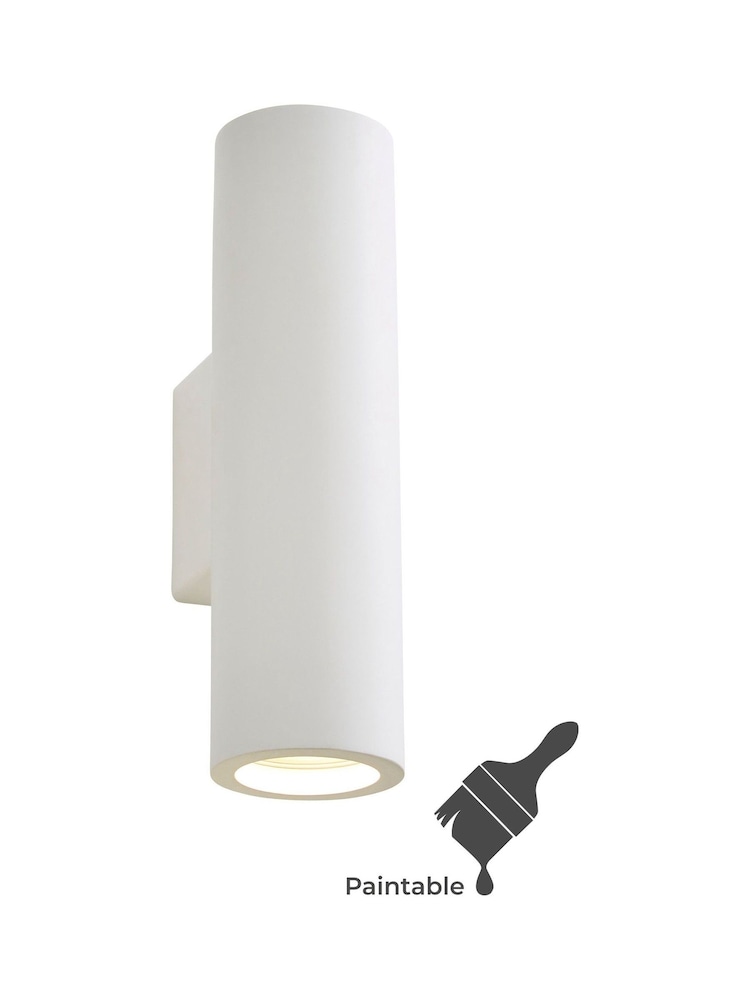 BHS White Carmona Up Down Paintable Plaster Wall Light - Image 2 of 3