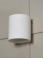 BHS White Osuna Round Up Down Paintable Plaster Wall Light - Image 2 of 7