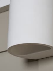 BHS White Osuna Round Up Down Paintable Plaster Wall Light - Image 3 of 7