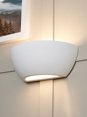 BHS White Rhonda Paintable Plaster Wall Uplighter - Image 1 of 6