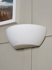 BHS White Rhonda Paintable Plaster Wall Uplighter - Image 2 of 6