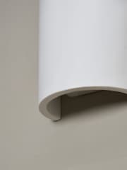 BHS White Martos Up Down Paintable Plaster Wall Light - Image 3 of 7