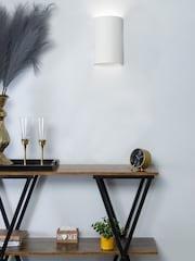 BHS White Martos Up Down Paintable Plaster Wall Light - Image 5 of 7