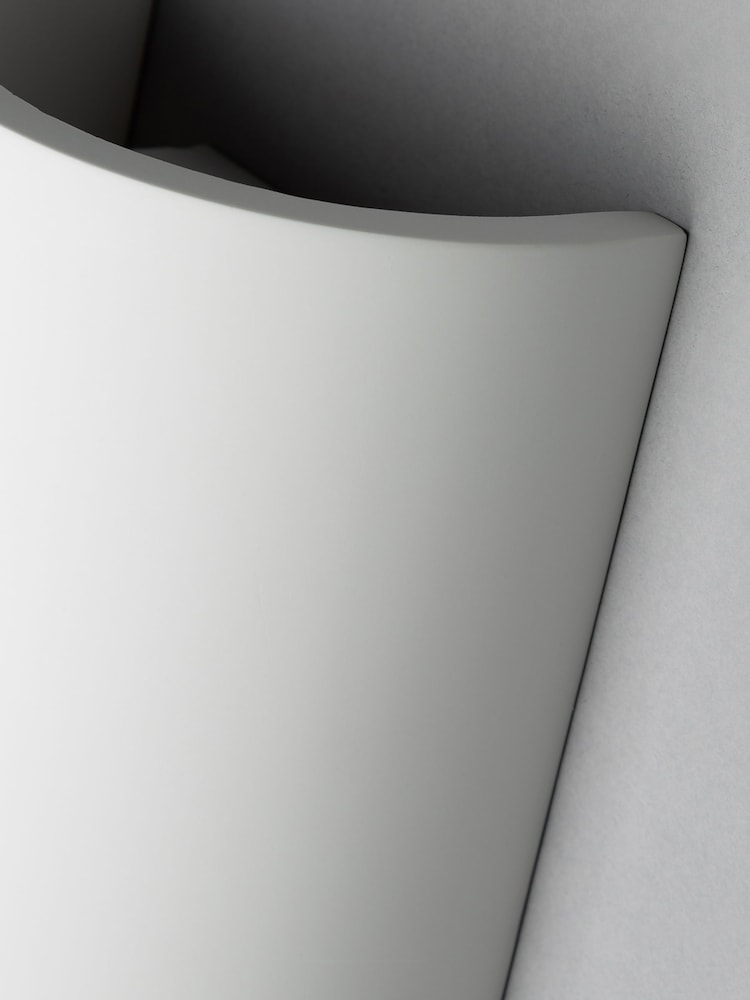 BHS White Martos Up Down Paintable Plaster Wall Light - Image 7 of 7