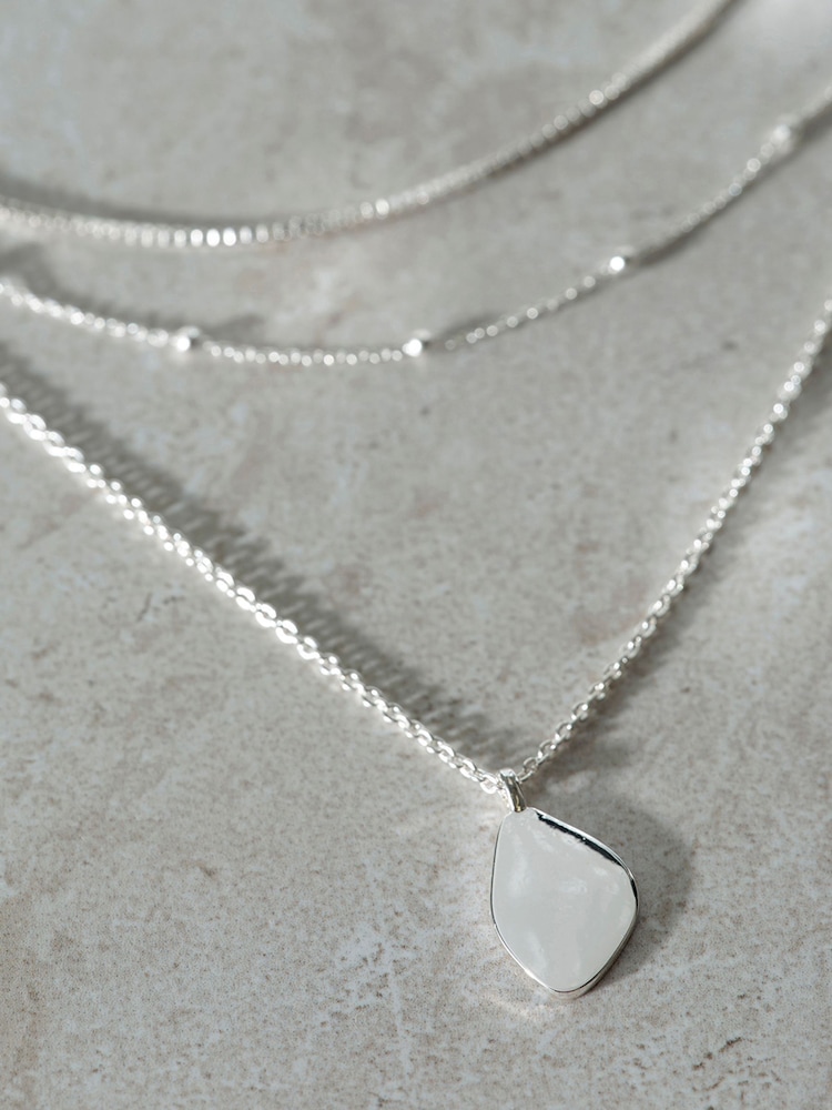 Mint Velvet Silver Tone Layered Necklace - Image 3 of 3