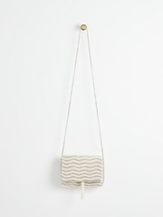 Oliver Bonas Cream Myleah Beaded Pearl Clutch Bag - Image 1 of 6