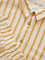 Ecru Cream/Yellow Stripe Button Through Short Pyjamas (6-16yrs) - Image 3 of 4