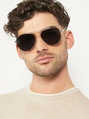Dune London Purple Outing Metal Sunglasses - Image 1 of 3