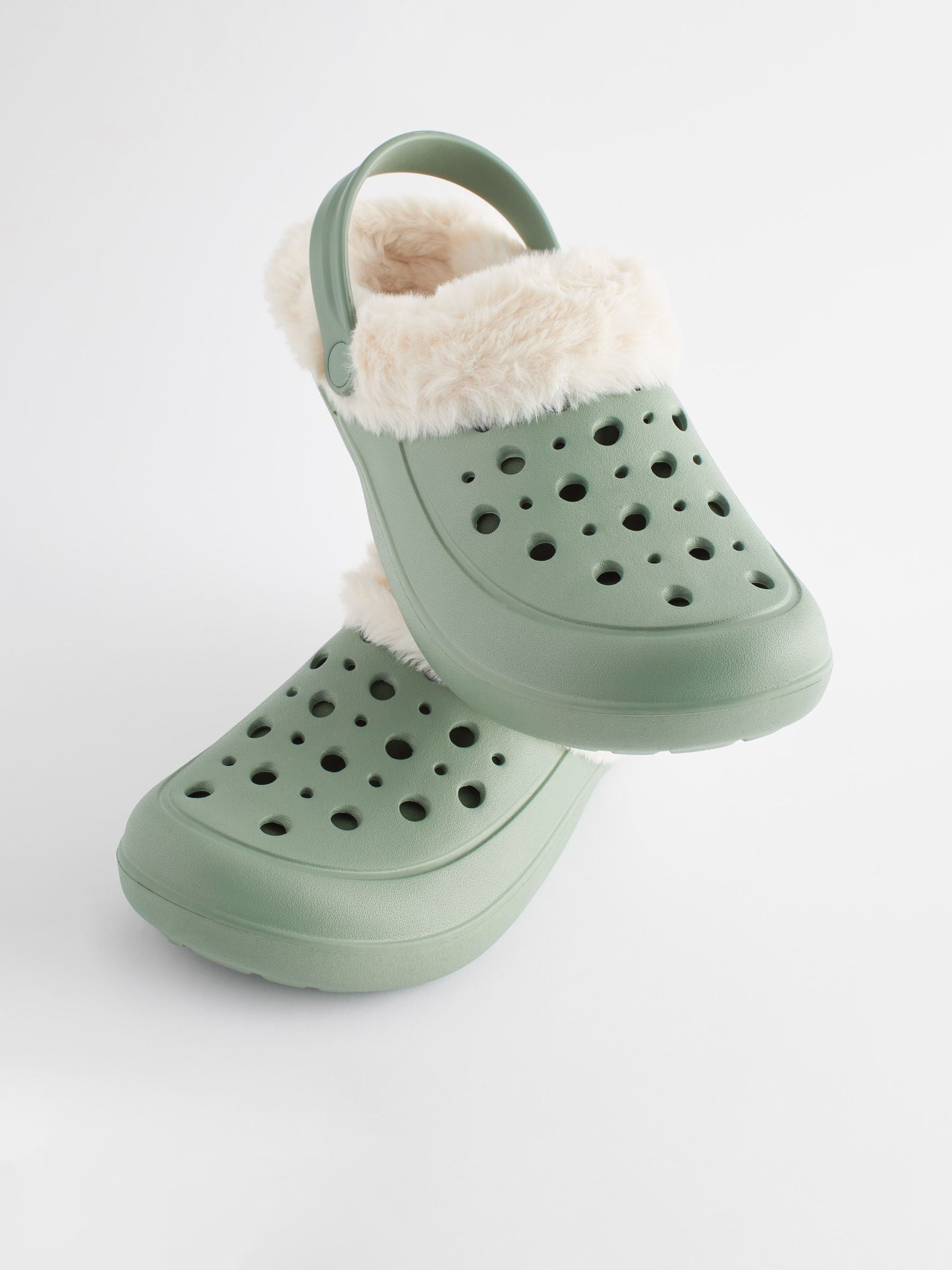 Kaufe Sie Grun Womens Faux Fur Lined Clogs Slippers bei Next Deutschland