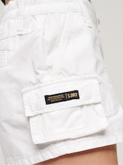Superdry White Utility Cargo 100% Cotton Shorts - Image 4 of 4
