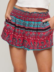 Superdry Pink Smocked Beach Shorts - Image 1 of 5