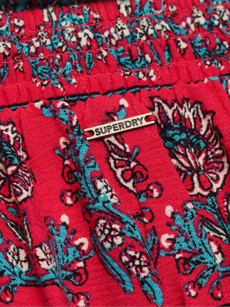 Superdry Pink Smocked Beach Shorts - Image 5 of 5