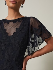 Phase Eight Blue Noelle Tapework Maxi Dress - Image 4 of 6
