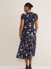 Phase Eight Blue Petite Lola Floral Tiered Midi Dress - Image 2 of 6