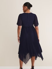 Phase Eight Blue Kendall Pleated Midi Dress - Image 2 of 6
