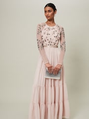 Phase Eight Pink Florence Beaded Maxi Dress - Image 1 of 6