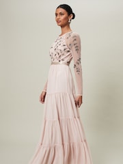 Phase Eight Pink Florence Beaded Maxi Dress - Image 3 of 6