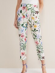 Phase Eight Natural Ulrica Floral Cigarette Trousers - Image 1 of 5