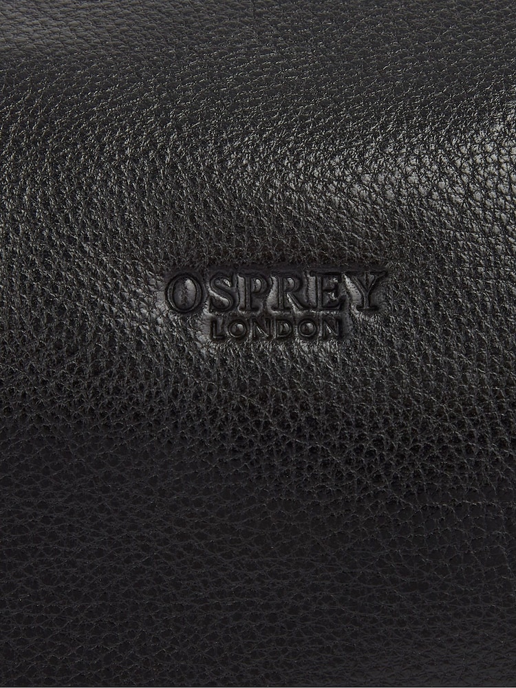 OSPREY LONDON Black The Toby Leather Wash Bag - Image 4 of 4 OSPREY LONDON Black The Toby Leather Wash Bag - Image 4 of 4