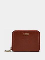 OSPREY LONDON Red The Collier Leather Zip-Round Purse - Image 1 of 3