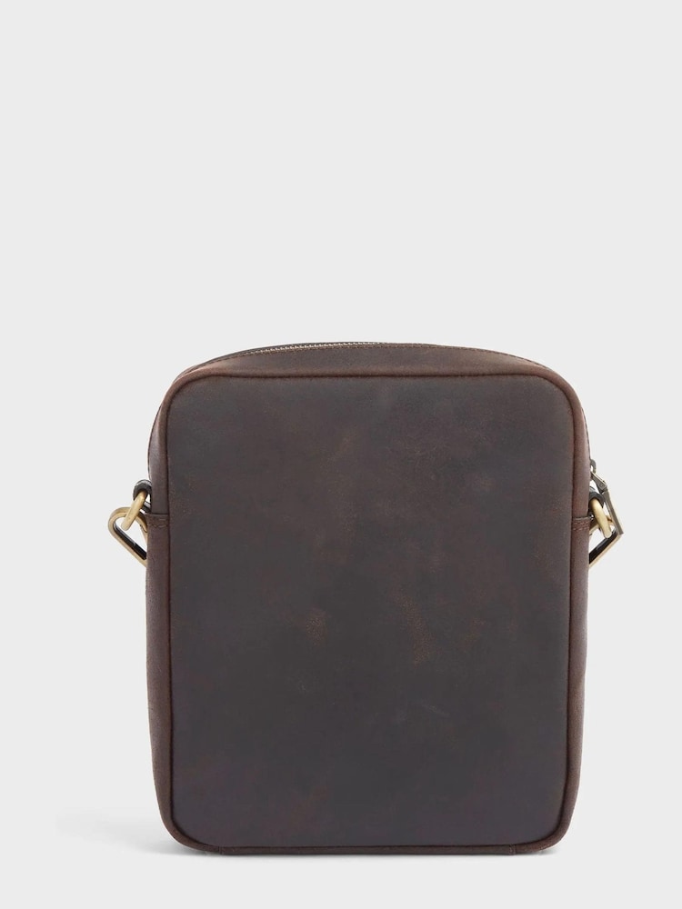 OSPREY LONDON The Small Jenson Chocolate Leather Brown Messenger Bag - Image 2 of 5
