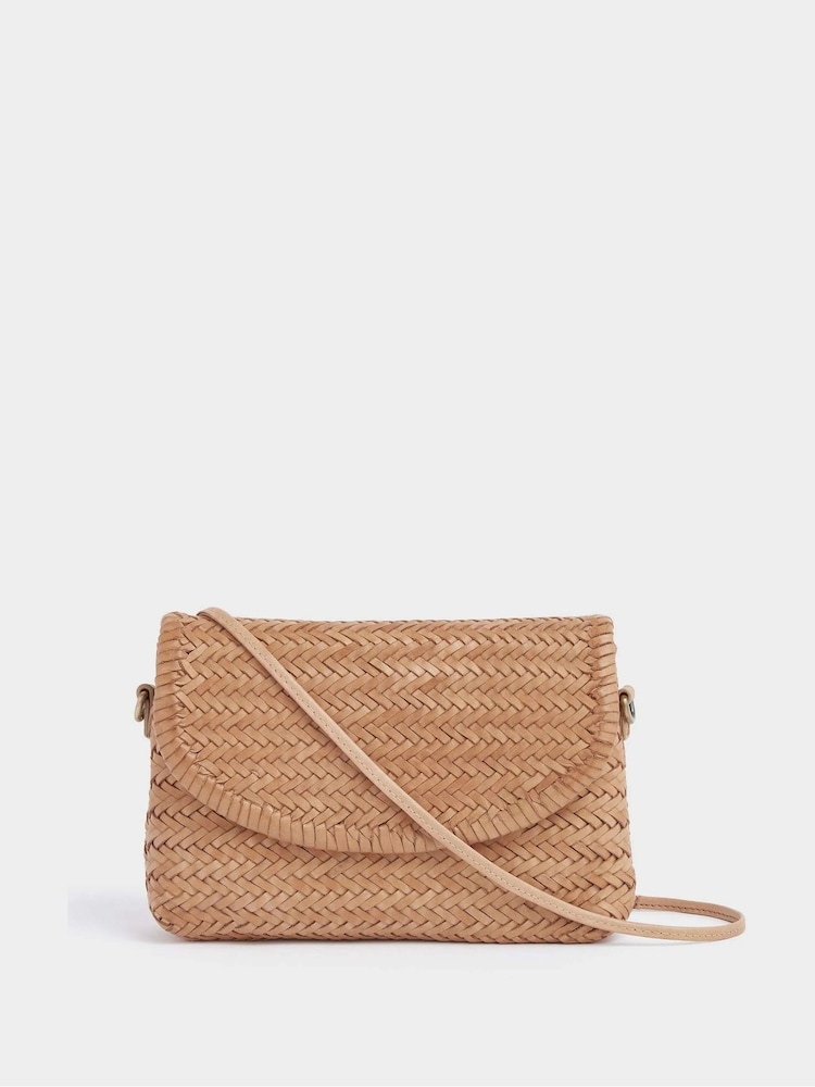 OSPREY LONDON The Joss Woven Natural Leather Cross-Body Clutch - Image 1 of 4