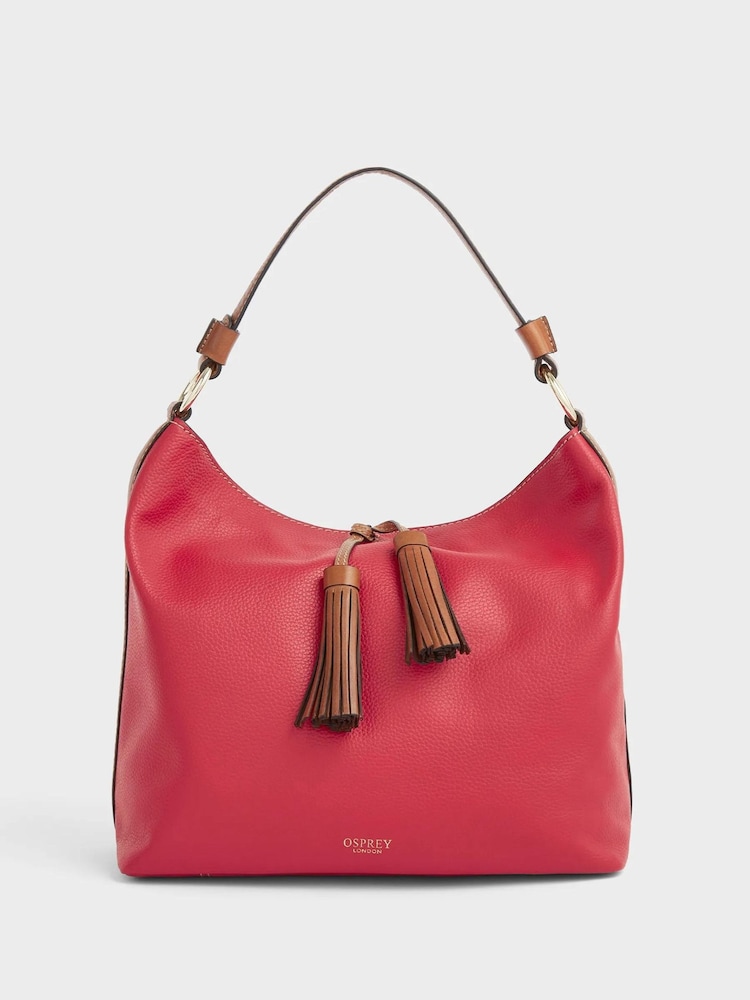 Osprey London Purple The Savanna Leather Hobo Bag - Image 1 of 4 Osprey London Purple The Savanna Leather Hobo Bag - Image 1 of 4