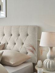 Wool Blend Natural Stone Parisian Upholstered Headboard - Image 2 of 7