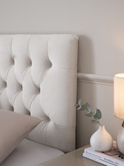 Opulent Velvet Natural Oyster Parisian Upholstered Headboard - Image 2 of 6