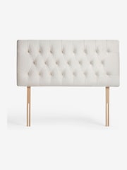 Opulent Velvet Natural Oyster Parisian Upholstered Headboard - Image 4 of 6