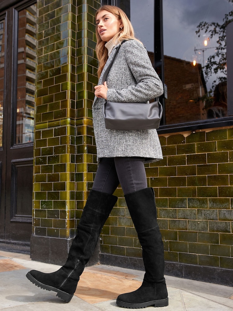 Black Forever Comfort® Over The Knee Suede Boots - Image 1 of 9