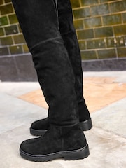Black Forever Comfort® Over The Knee Suede Boots - Image 3 of 9