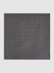 Reiss Grey Melange Pelagie Cotton Reversible Pocket Square - Image 3 of 6
