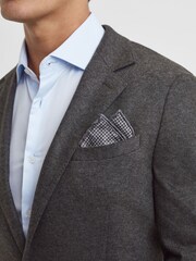 Reiss Grey Melange Pelagie Cotton Reversible Pocket Square - Image 6 of 6