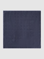 Reiss Airforce Blue Pelagie Cotton Reversible Pocket Square - Image 3 of 6