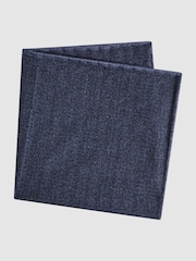 Reiss Airforce Blue Pelagie Cotton Reversible Pocket Square - Image 4 of 6