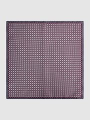 Reiss Bordeaux/Charcoal Montecristo Silk Printed Pocket Square - Image 3 of 5