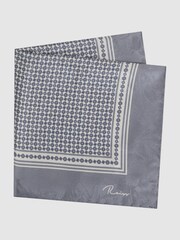 Reiss Steel Grey Montecristo Silk Printed Pocket Square - Image 3 of 5