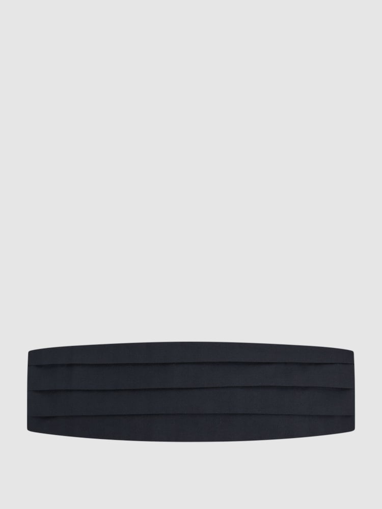 Reiss Navy Gavi Herringbone Cummerbund - Image 1 of 4