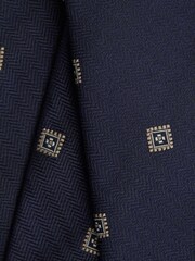 Reiss Navy Panarea Silk Medallion Tie - Image 5 of 5