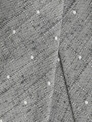 Reiss Soft Grey Levanzo Silk Textured Polka Dot Tie - Image 5 of 5
