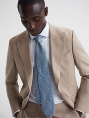 Reiss Airforce Blue Levanzo Silk Textured Polka Dot Tie - Image 2 of 5