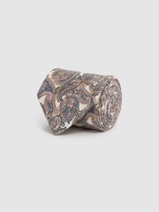 Reiss Ivory/Blue Pantelleria Silk Paisley Tie - Image 3 of 5