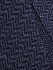 Reiss Airforce Blue Melange Cres Brushed Cotton Herringbone Tie - Image 5 of 5
