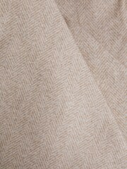 Reiss Oatmeal Melange Cres Brushed Cotton Herringbone Tie - Image 5 of 5