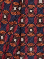 Reiss Navy/Red Capri Silk Geometric Design Tie - Image 5 of 5