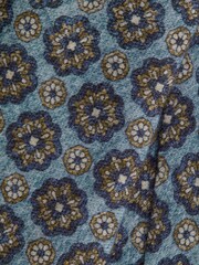 Reiss Blue Melange/Navy Antioco Silk Floral Medallion Tie - Image 5 of 5