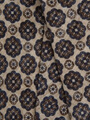 Reiss Oatmeal Melange/Navy Antioco Silk Floral Medallion Tie - Image 4 of 4